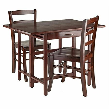 WINSOME Taylor 3 Pieces Set Drop Leaf Table with Ladder Back Chair 94353